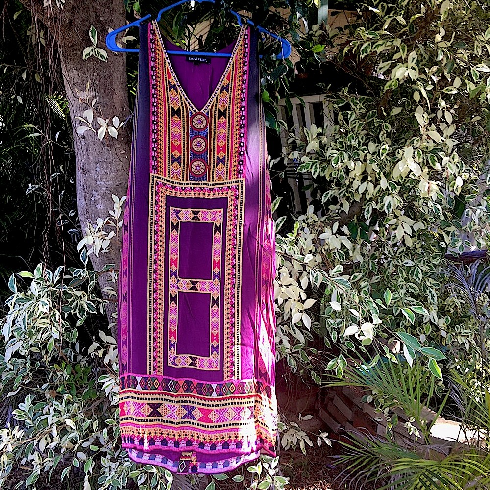 Anthropologie TANVI KEDIA rich multi colored Rayon shift dress - Picture 2 of 12